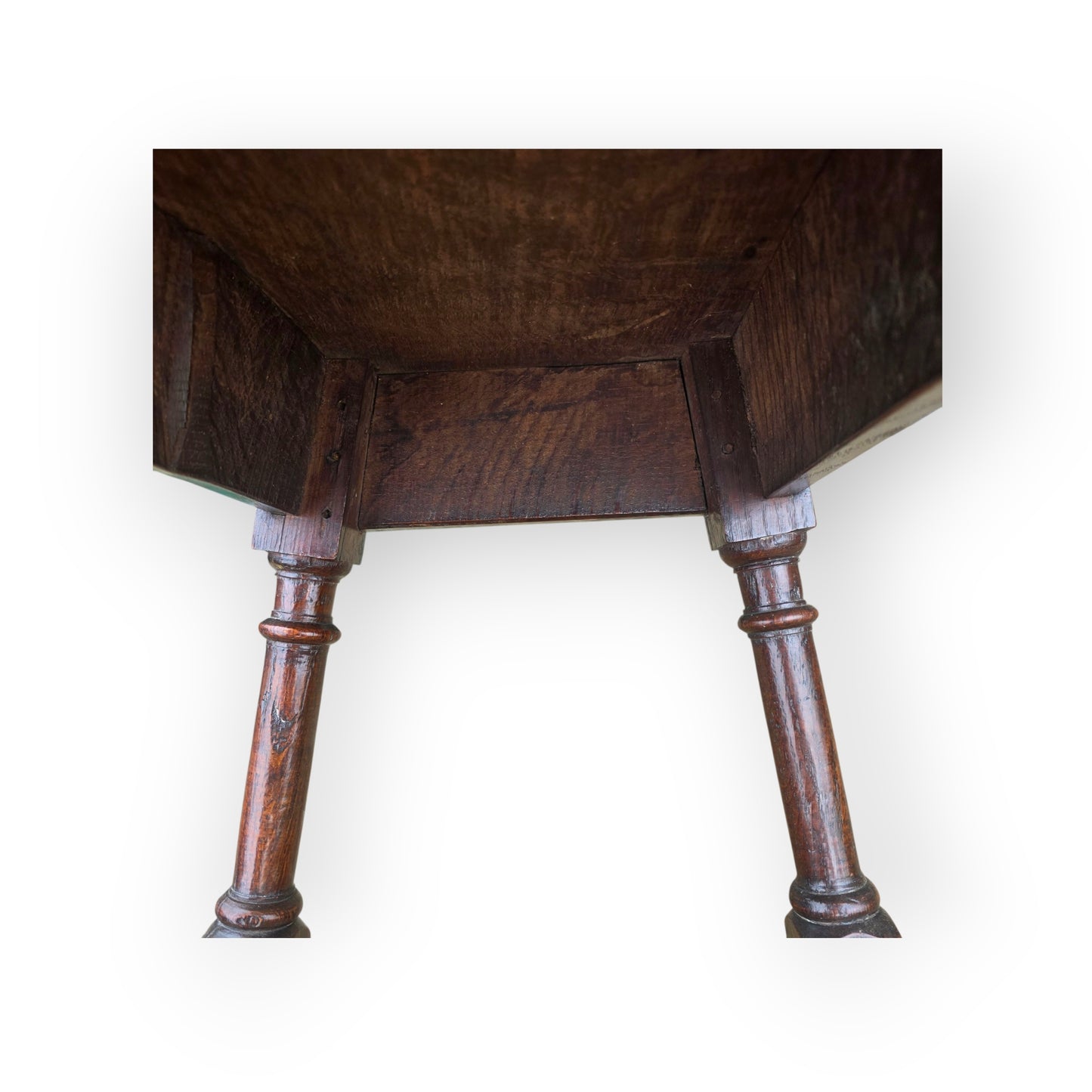 Late 17th Century English Antique Oak Joint Stool With "H Stretcher", Circa 1690