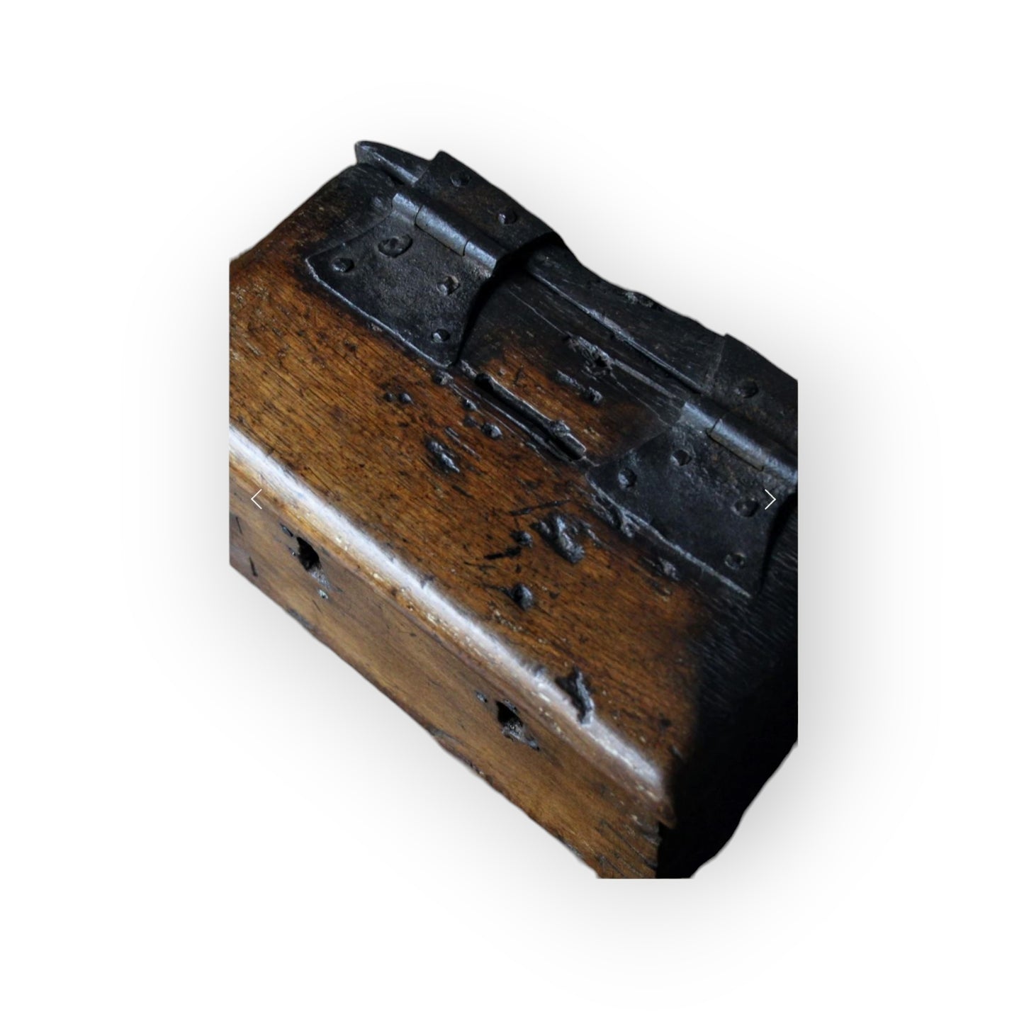 A Rare 17th Century Antique Oak Alms Box with Twin Locks and Coin Aperture