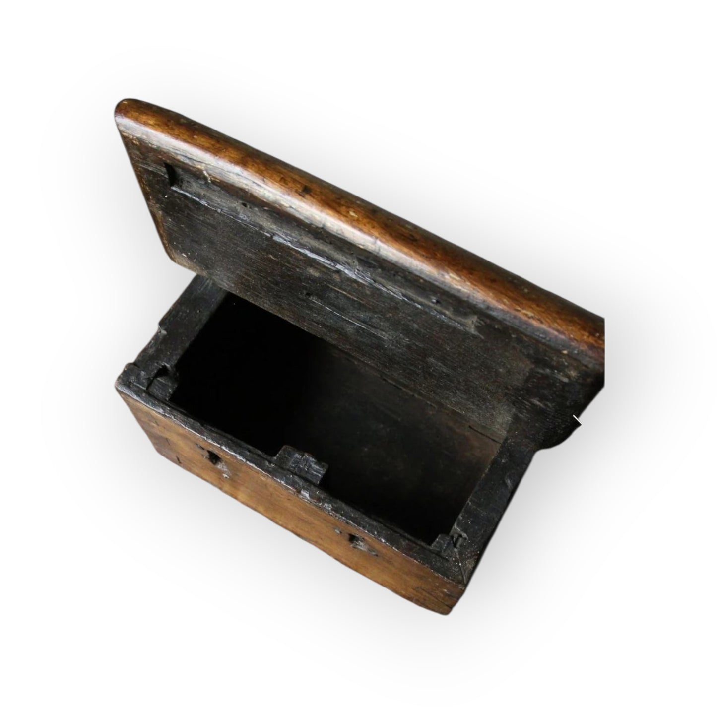 A Rare 17th Century Antique Oak Alms Box with Twin Locks and Coin Aperture