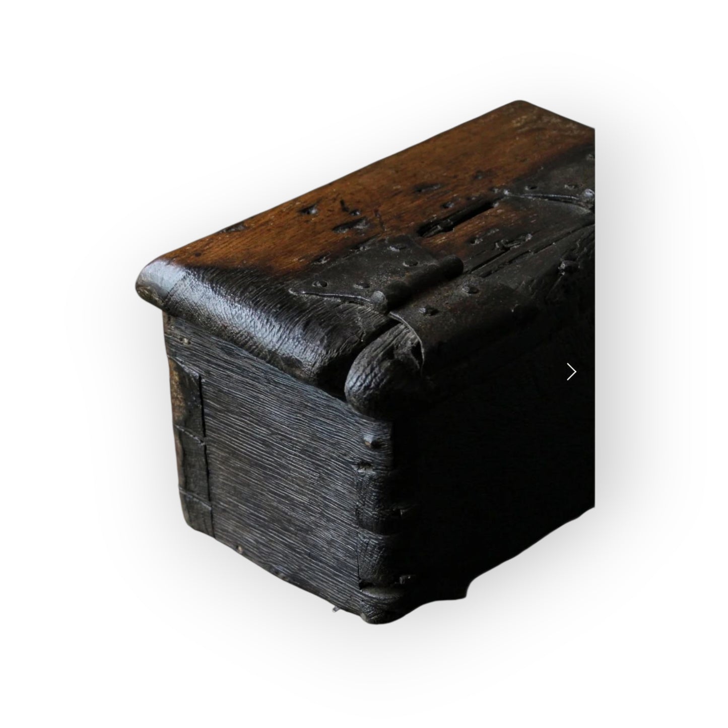 A Rare 17th Century Antique Oak Alms Box with Twin Locks and Coin Aperture