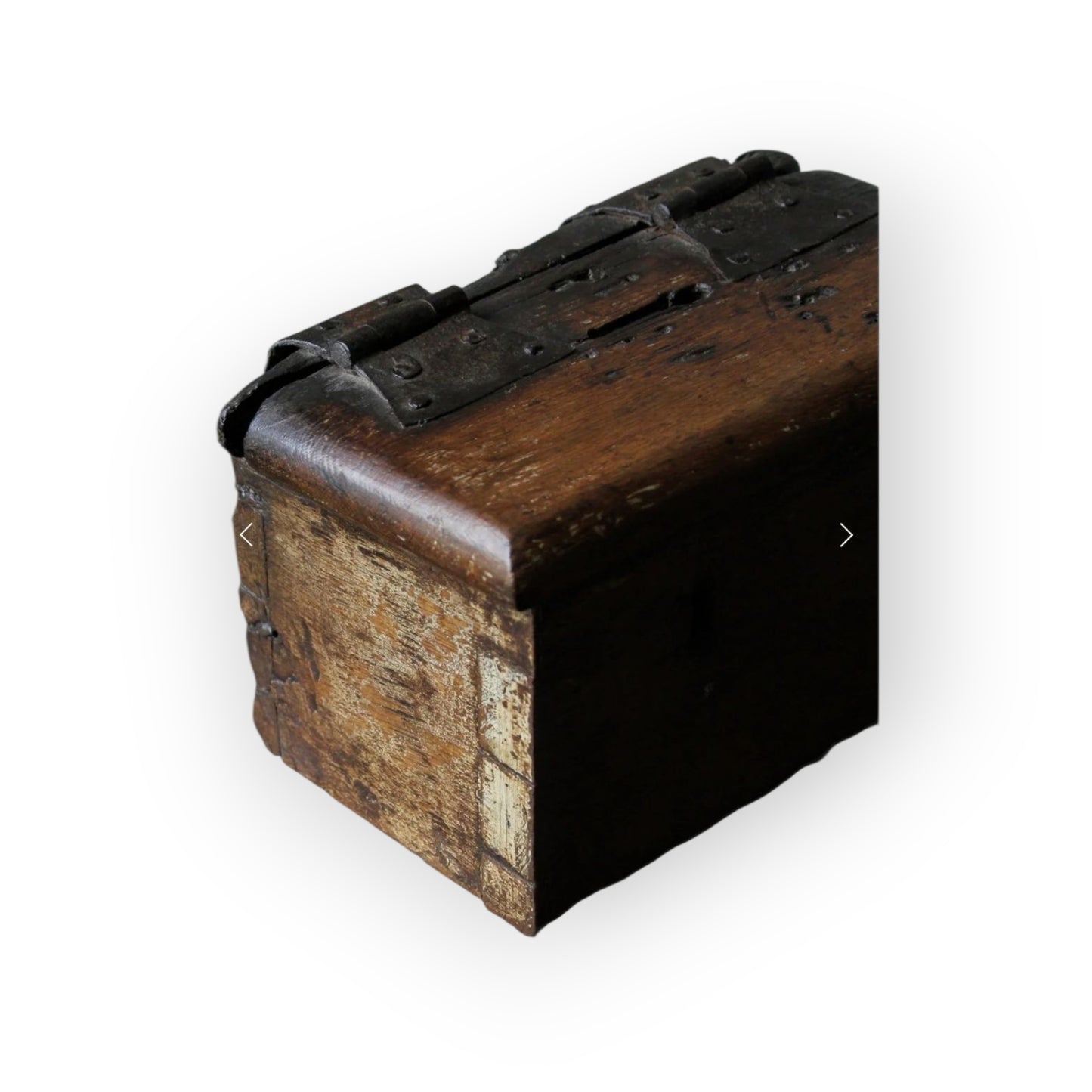 A Rare 17th Century Antique Oak Alms Box with Twin Locks and Coin Aperture