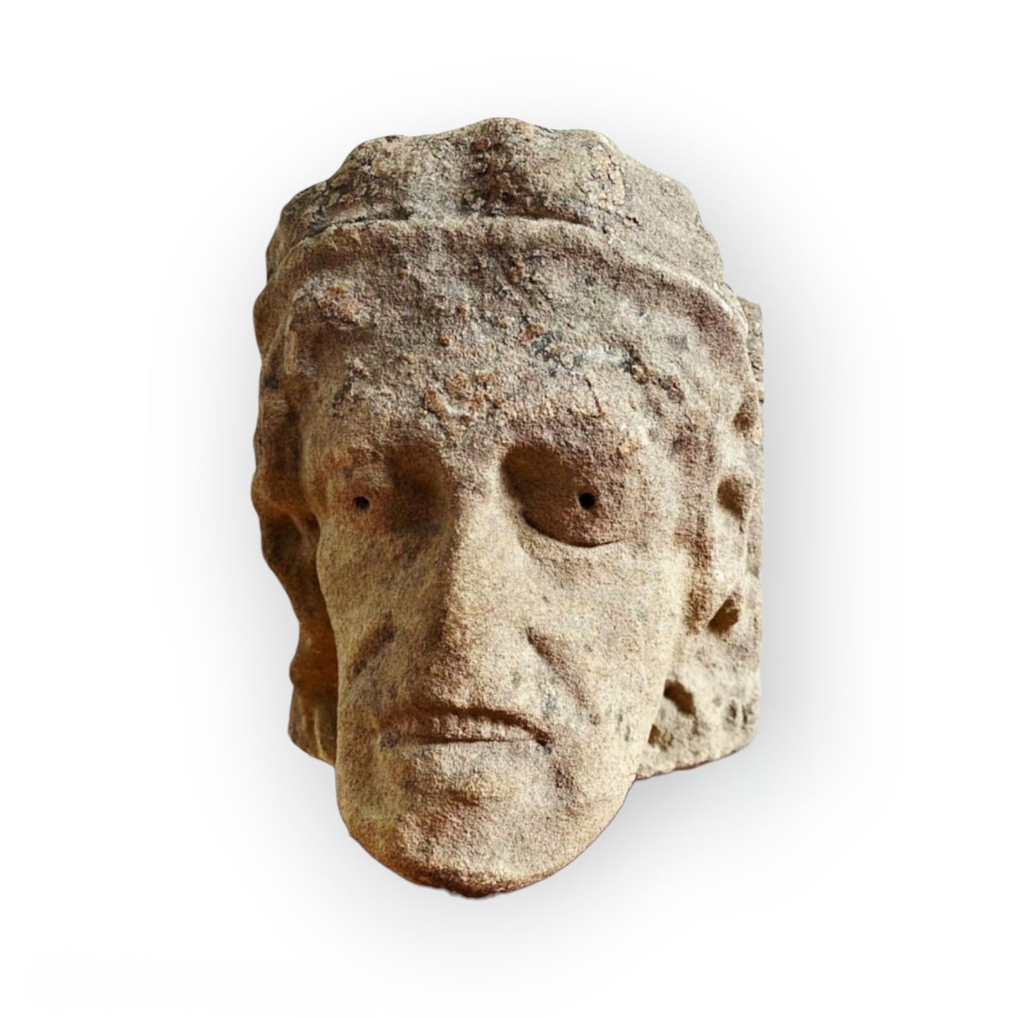 15th Century Medieval Period English Antique Carved Stone Head
