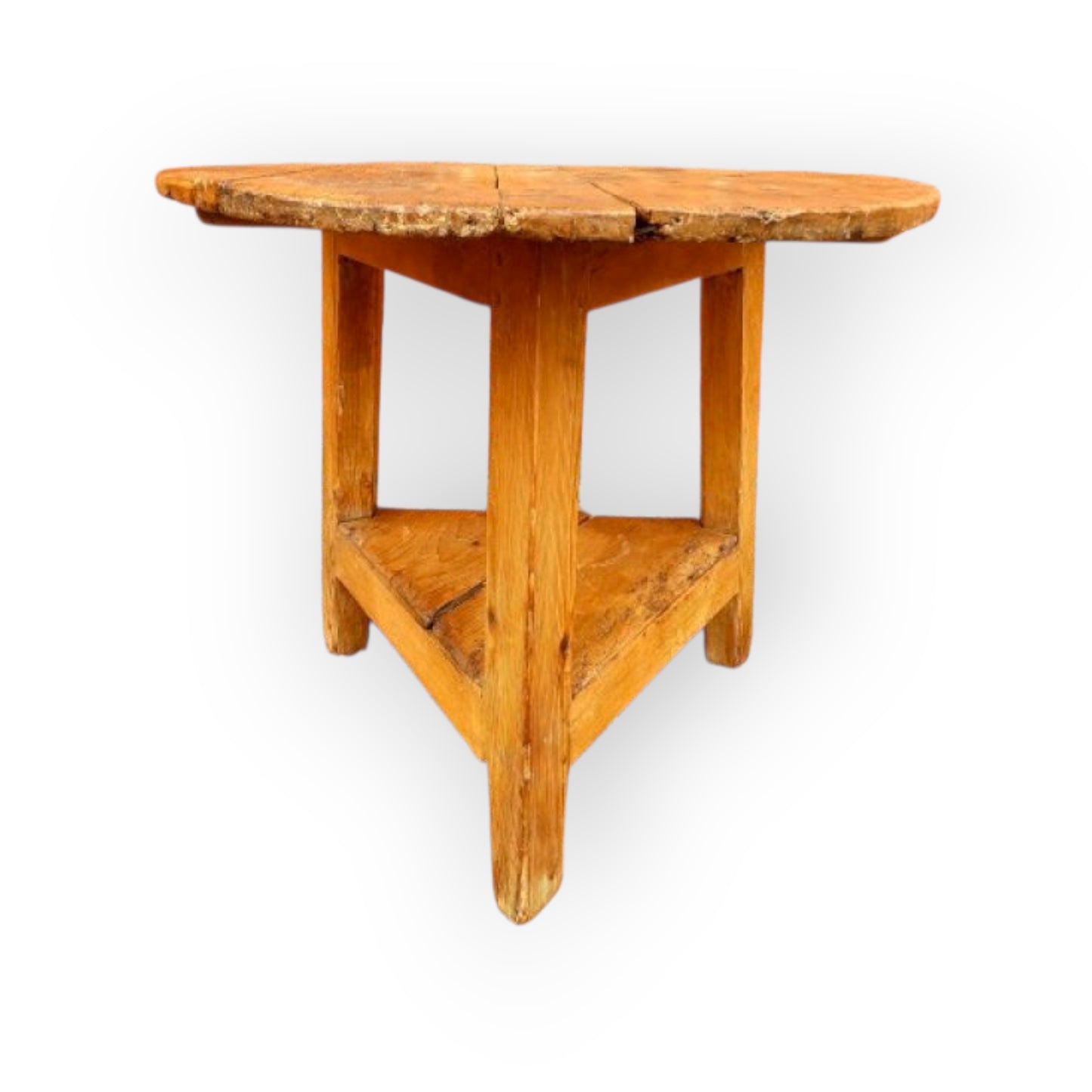 Late 18th Century Welsh Pine Cricket Table – Ovoid Top – Vernacular Charm
