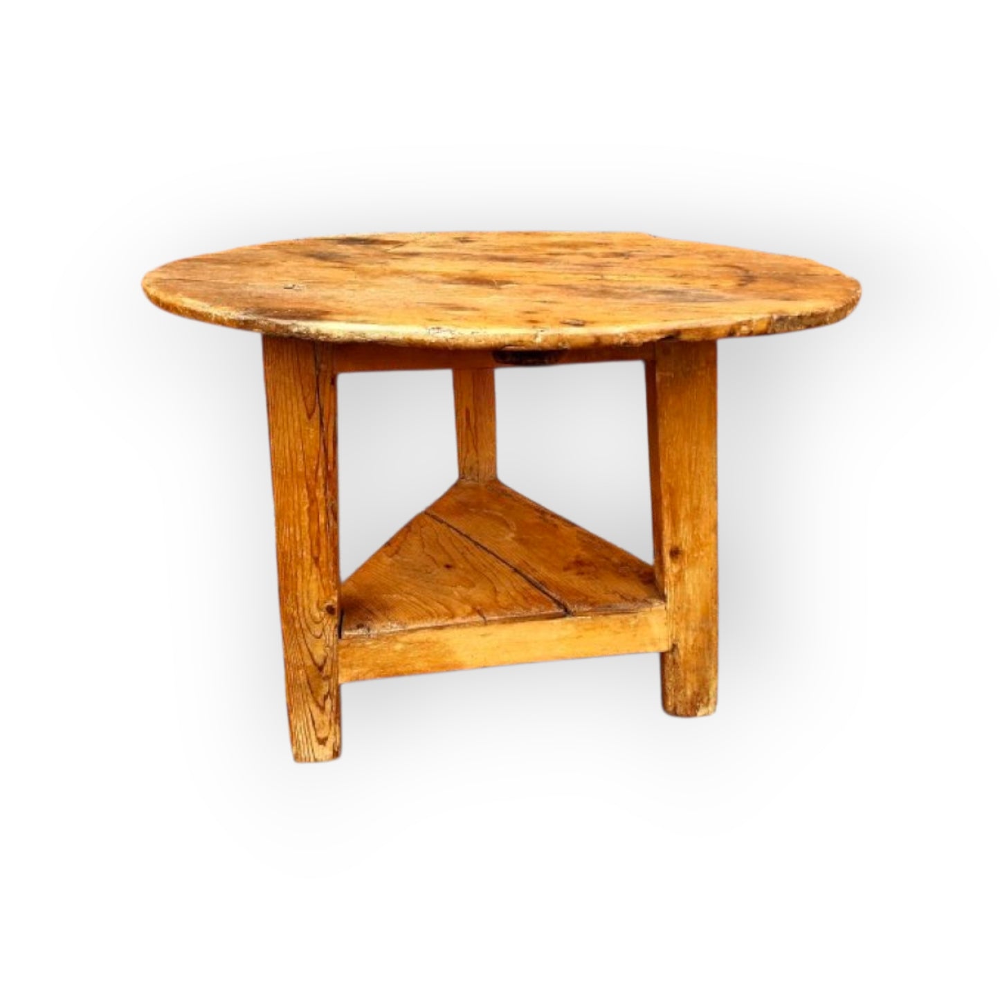 Late 18th Century Welsh Pine Cricket Table – Ovoid Top – Vernacular Charm