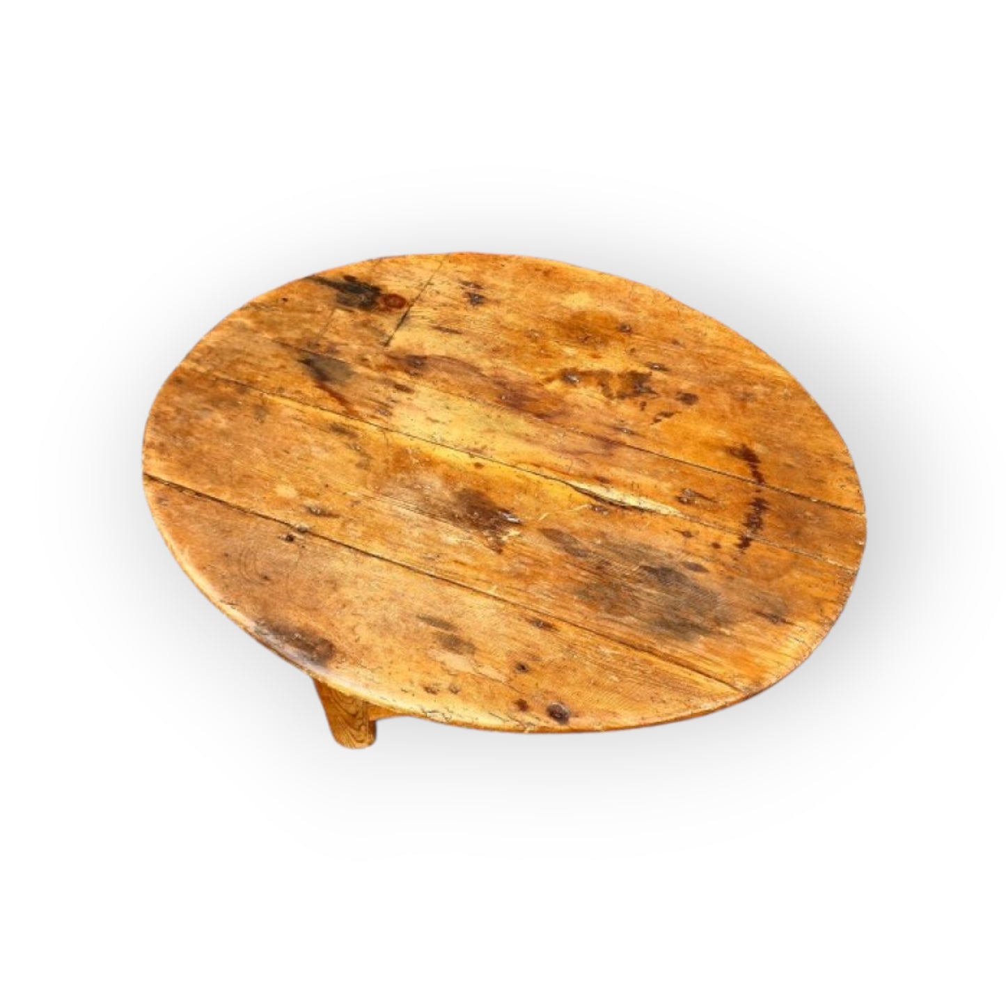 Late 18th Century Welsh Pine Cricket Table – Ovoid Top – Vernacular Charm
