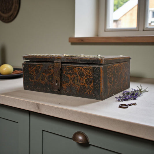 Late 18th Century English Antique Box With Japanned Decoration
