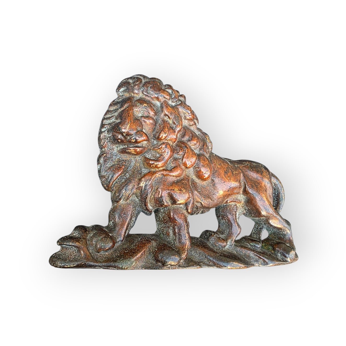 19th Century English Antique Brass Lion - Fireplace Overmantel Decoration