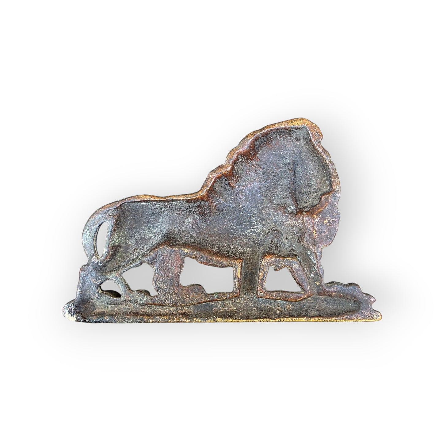 19th Century English Antique Brass Lion - Fireplace Overmantel Decoration