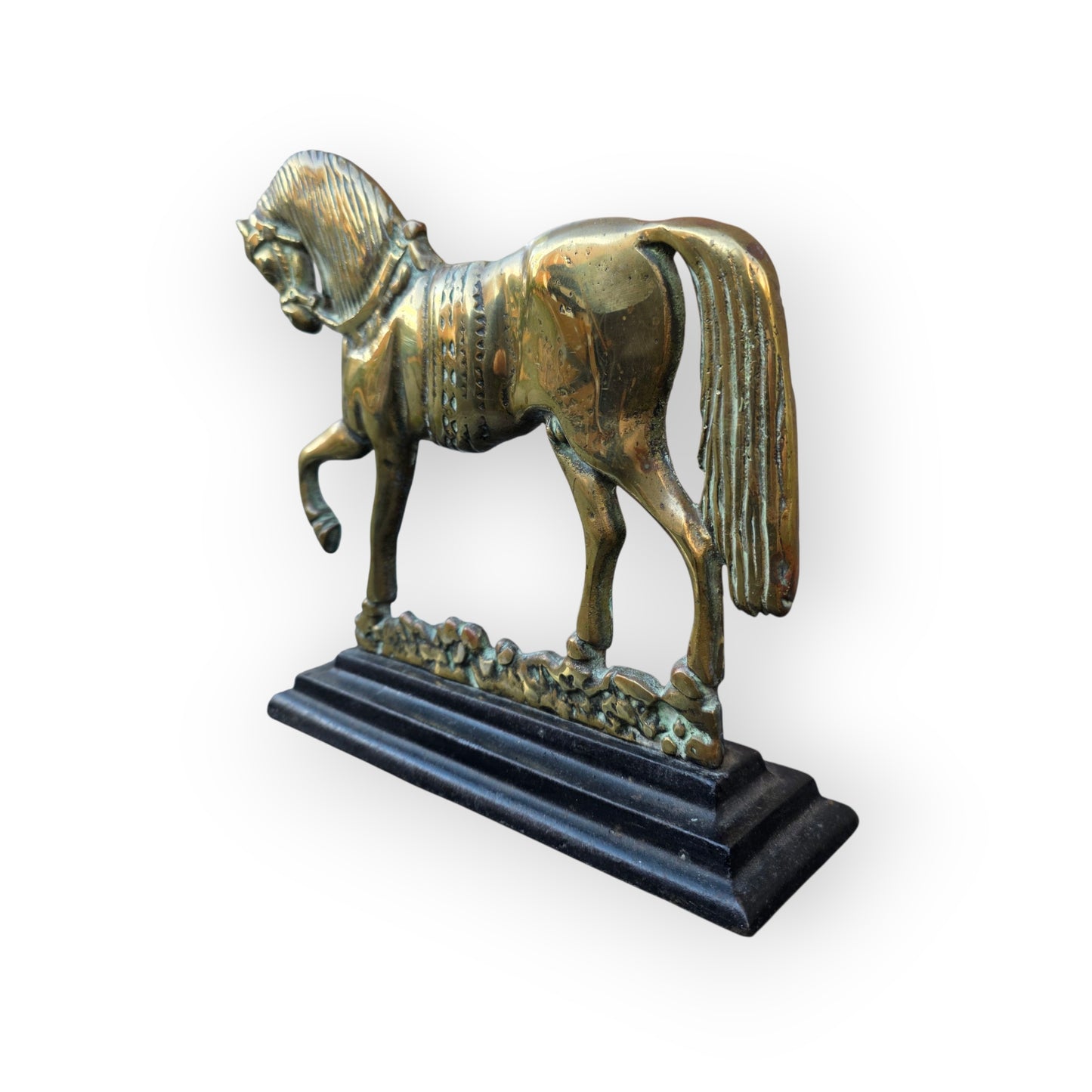 19th Century English Antique Brass Horse – Antique Decorative Sculpture - Fireplace Overmantel Decoration