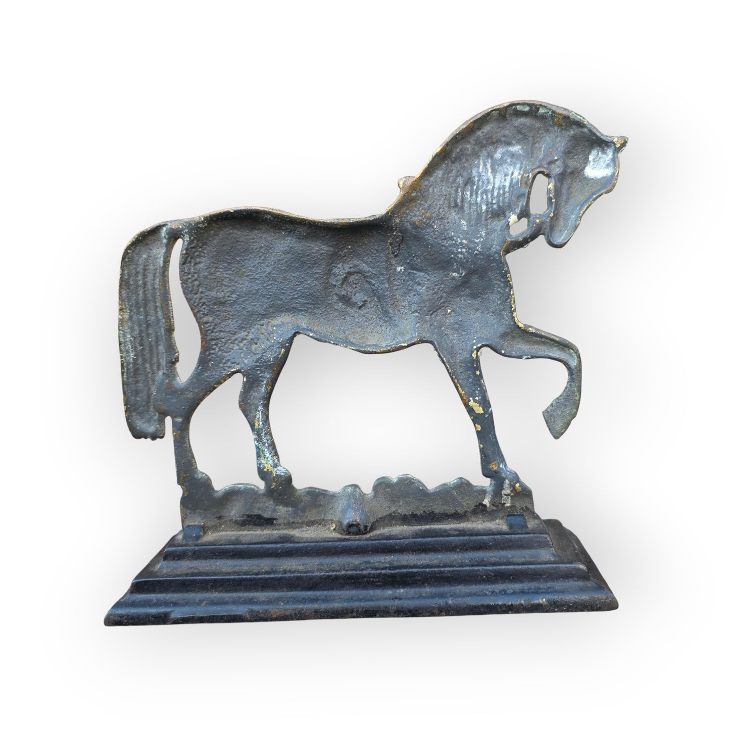 19th Century English Antique Brass Horse – Antique Decorative Sculpture - Fireplace Overmantel Decoration