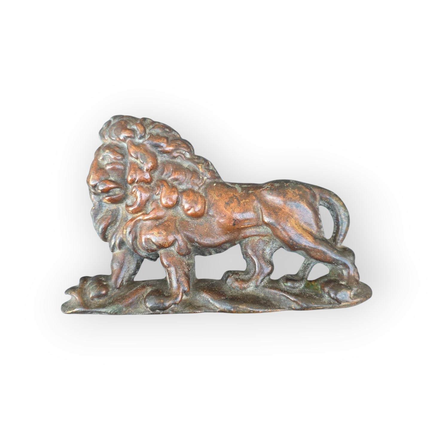 19th Century English Antique Brass Lion - Fireplace Overmantel Decoration