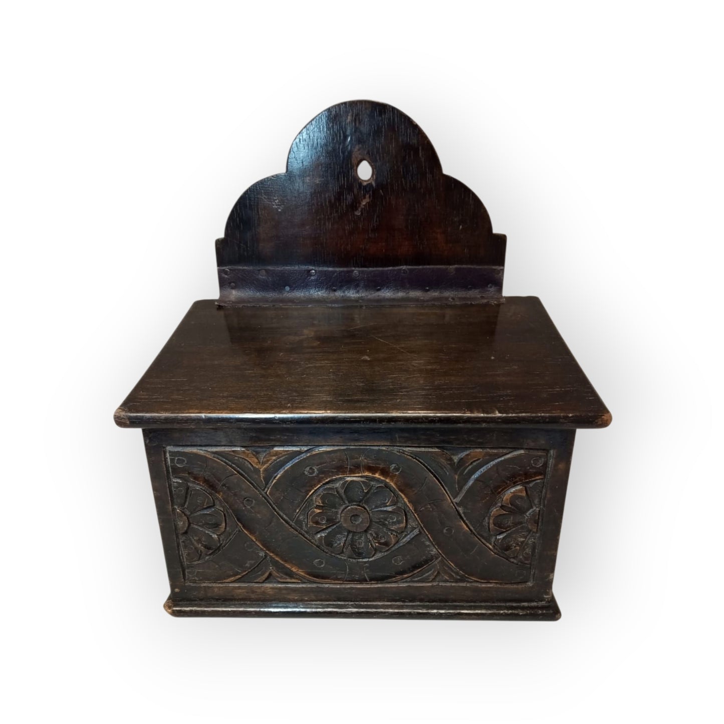 19th-Century Jacobean Revival - English Antique Carved Oak Candlebox