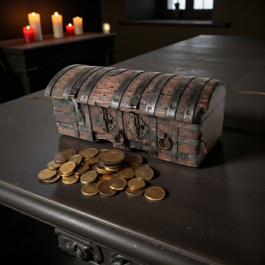 Small 16th-Century Spanish Antique Wooden Box With Iron Bindings