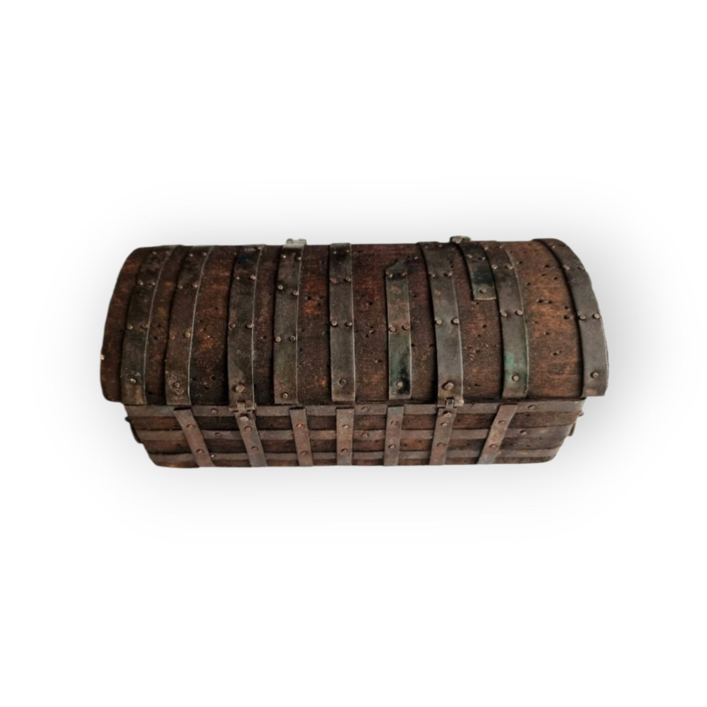 Small 16th-Century Spanish Antique Wooden Box With Iron Bindings