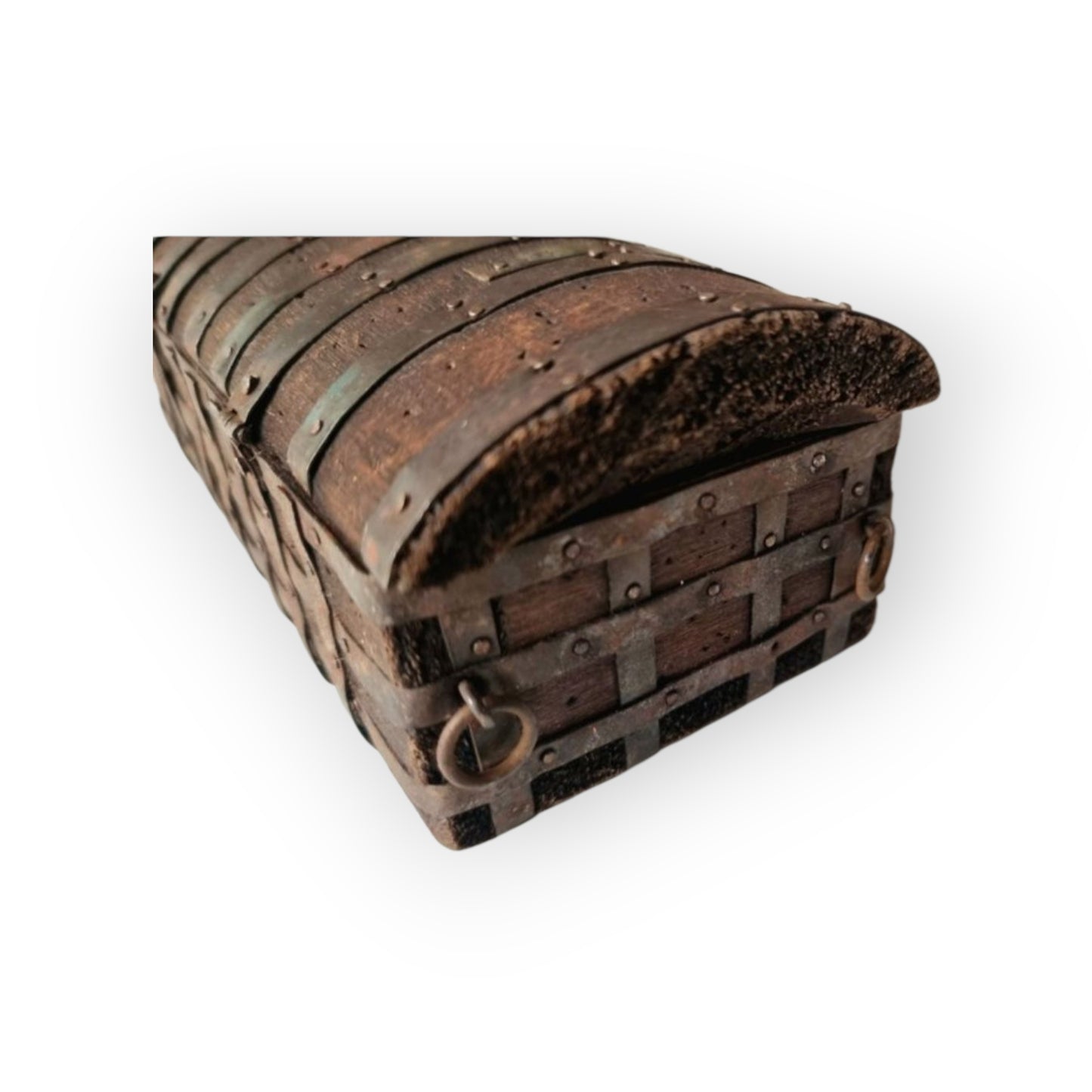 Small 16th-Century Spanish Antique Wooden Box With Iron Bindings