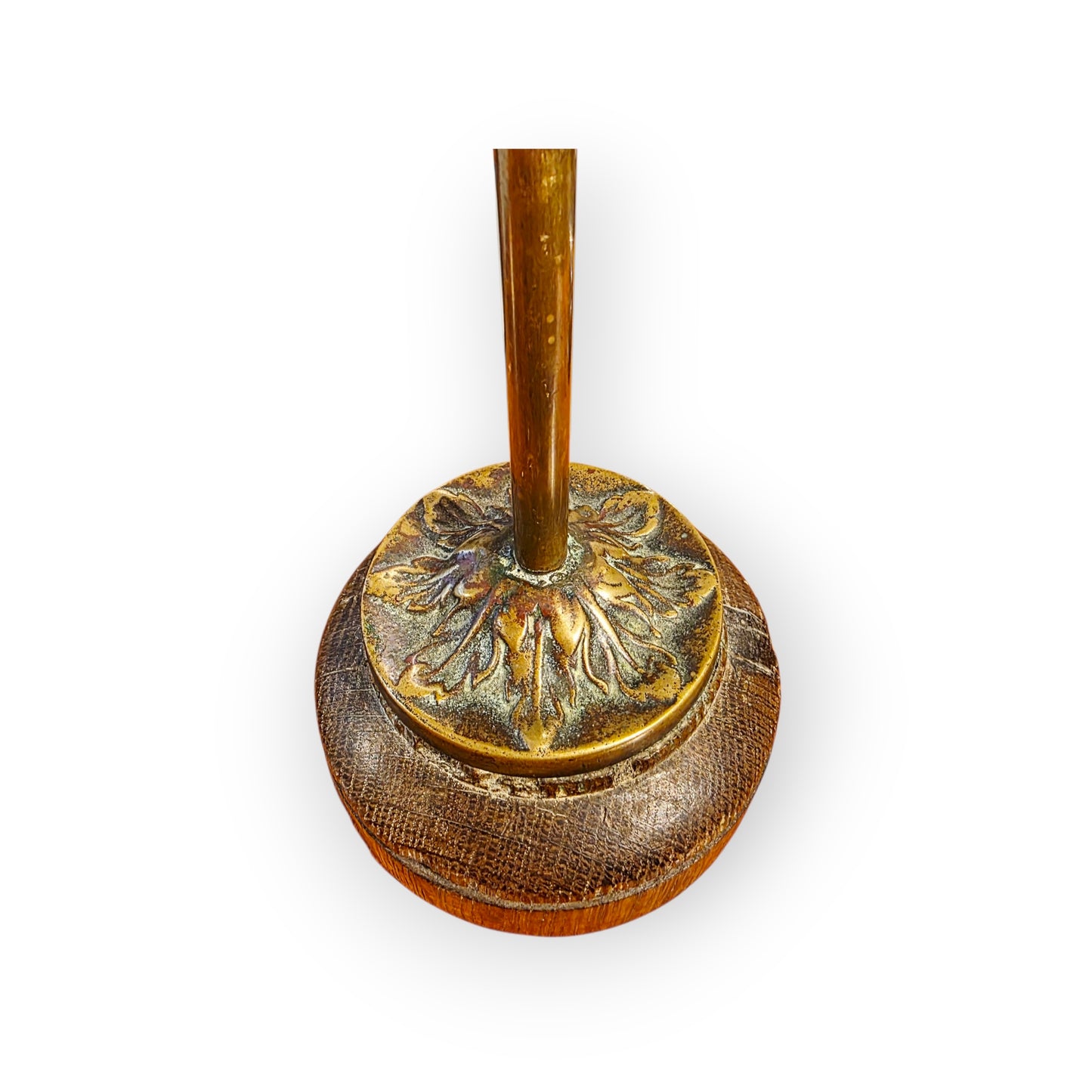 19th-Century German Antique Brass "Saw" Candlestick | Rise-and-Fall Candle Holder