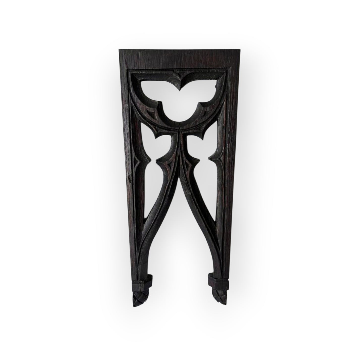 Pair of 19th Century Gothic Revival Antique Carved Oak Tracery Panels – France, c1850