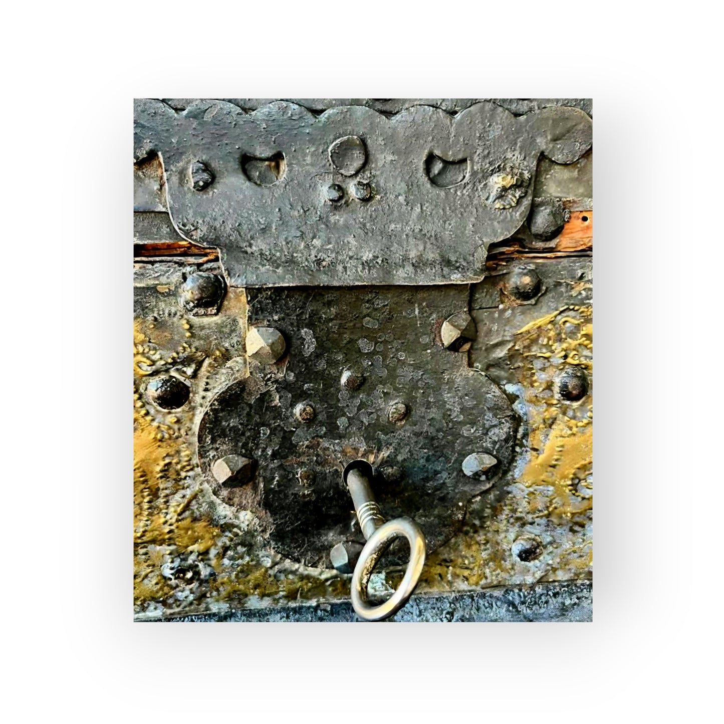 Mid 17thC Spanish Antique Leather and Iron-Bound Box