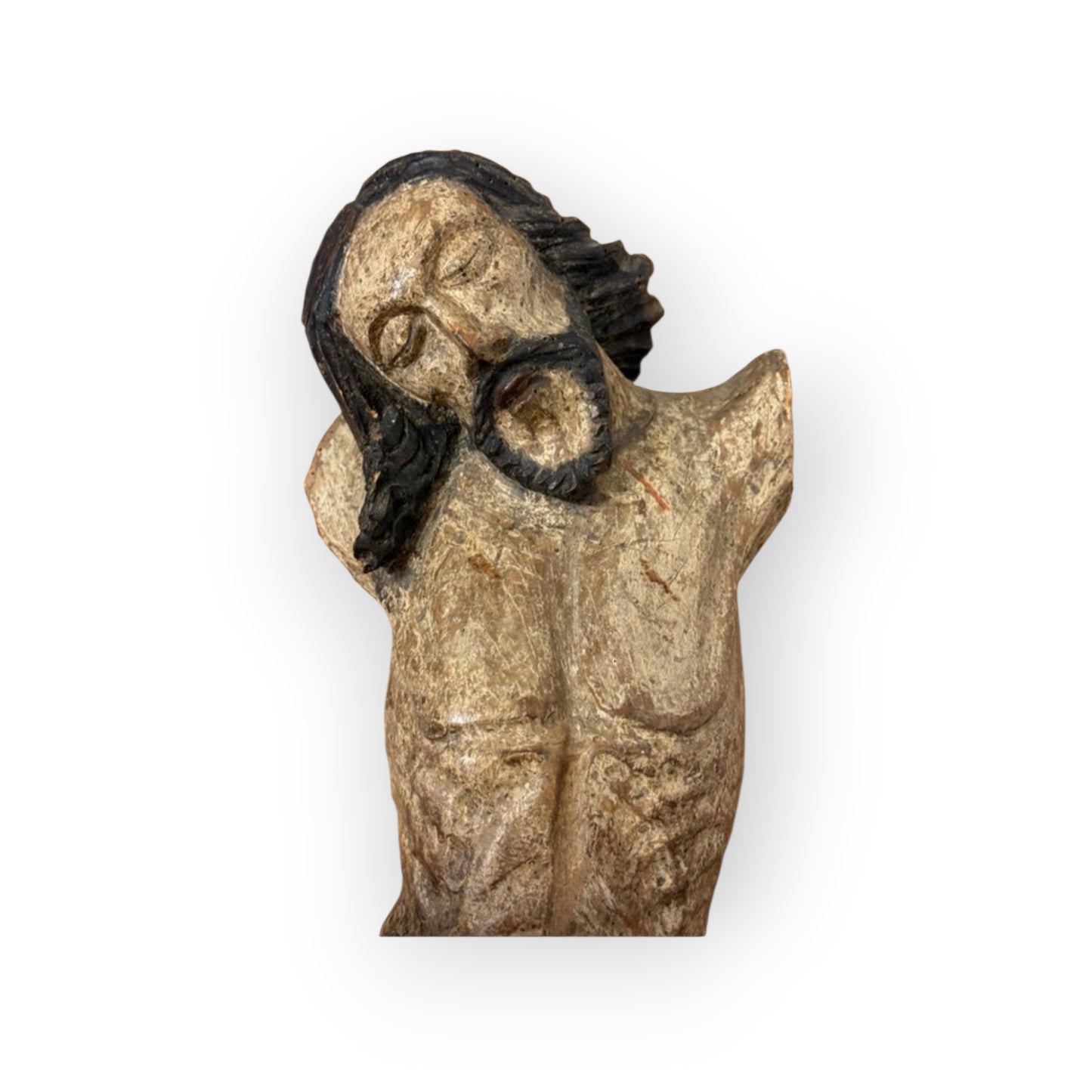 Large Late 15th-Century Antique Carved Limewood Sculpture - Corpus Christi