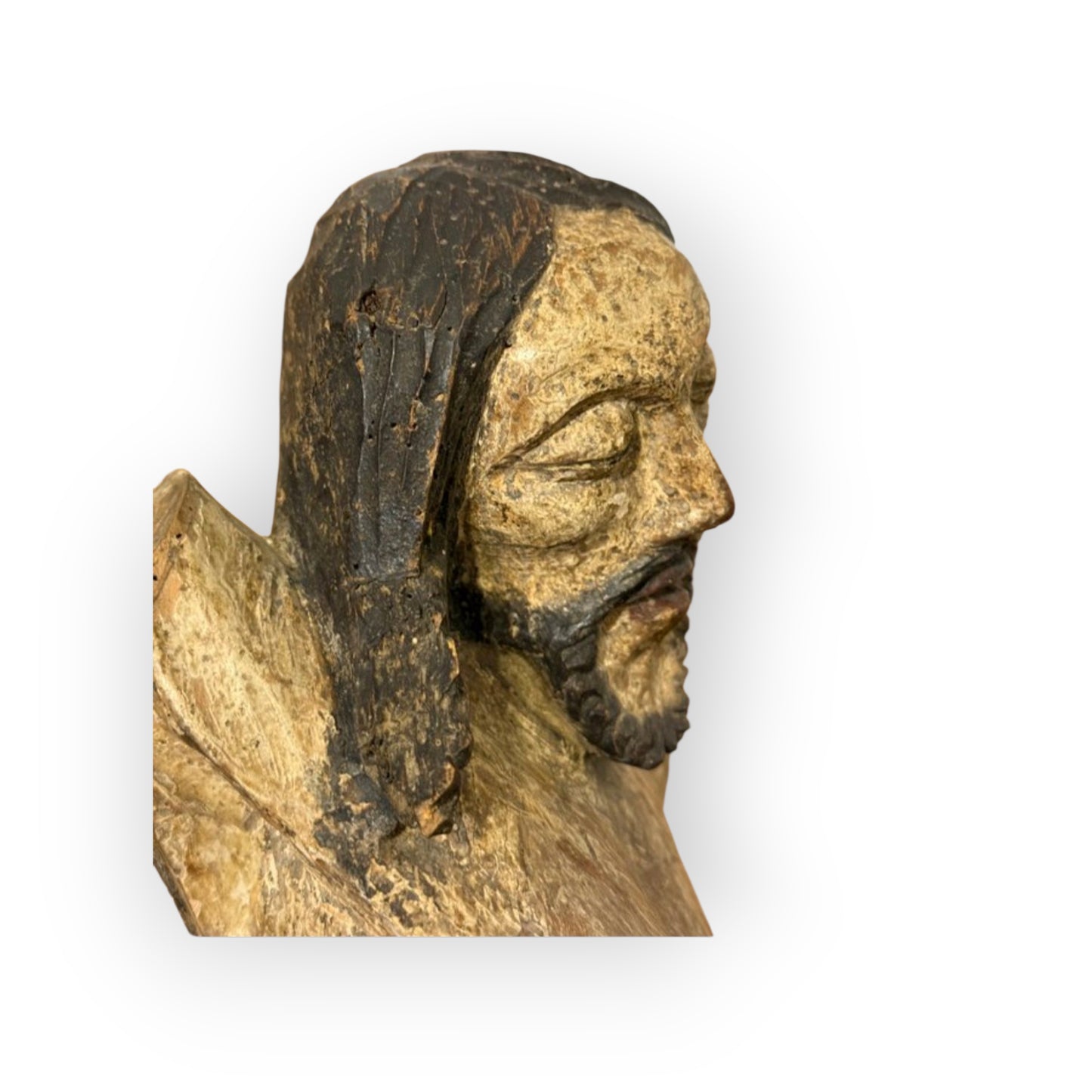 Large Late 15th-Century Antique Carved Limewood Sculpture - Corpus Christi