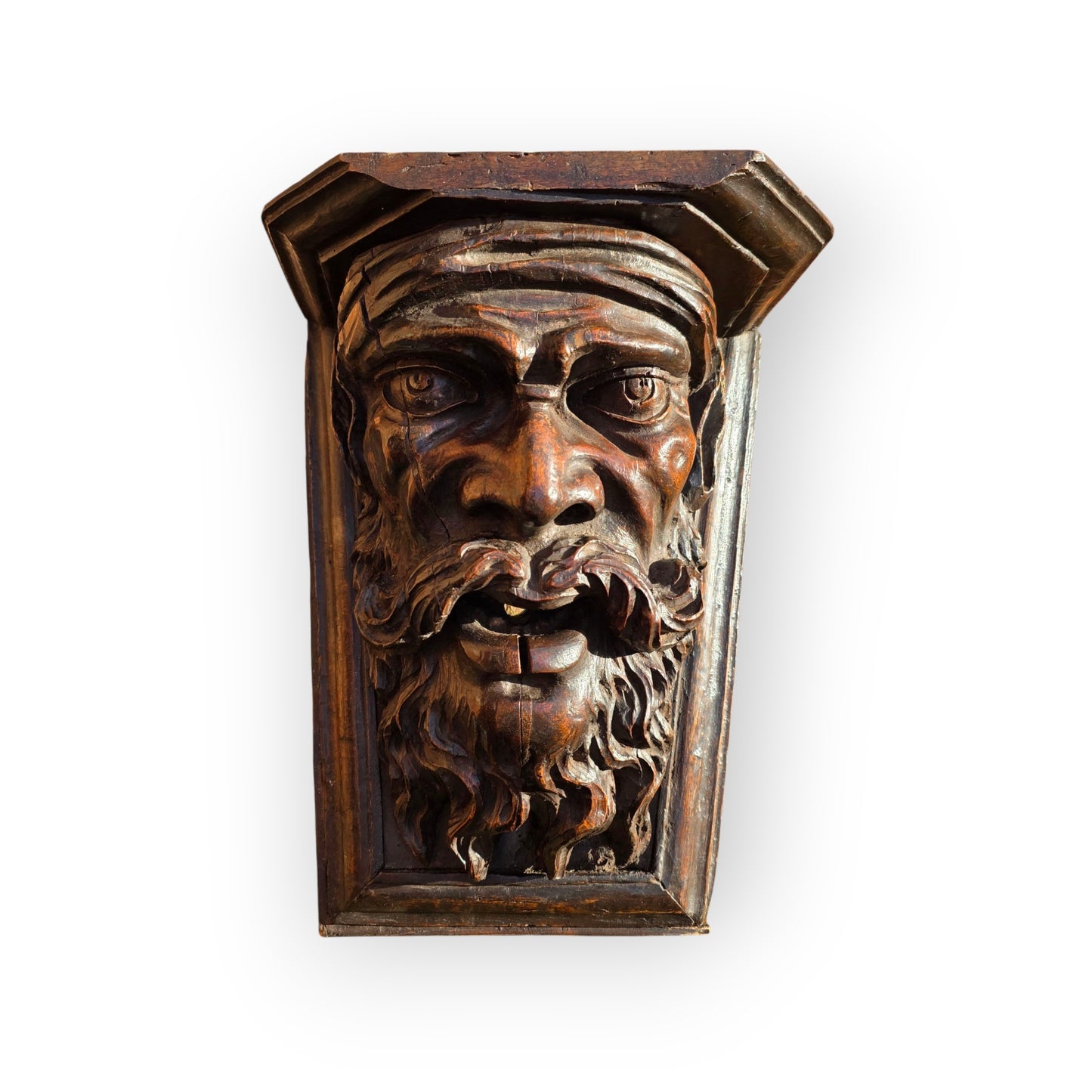 Large & Impressive 16th-Century Antique Carved Walnut Corbel