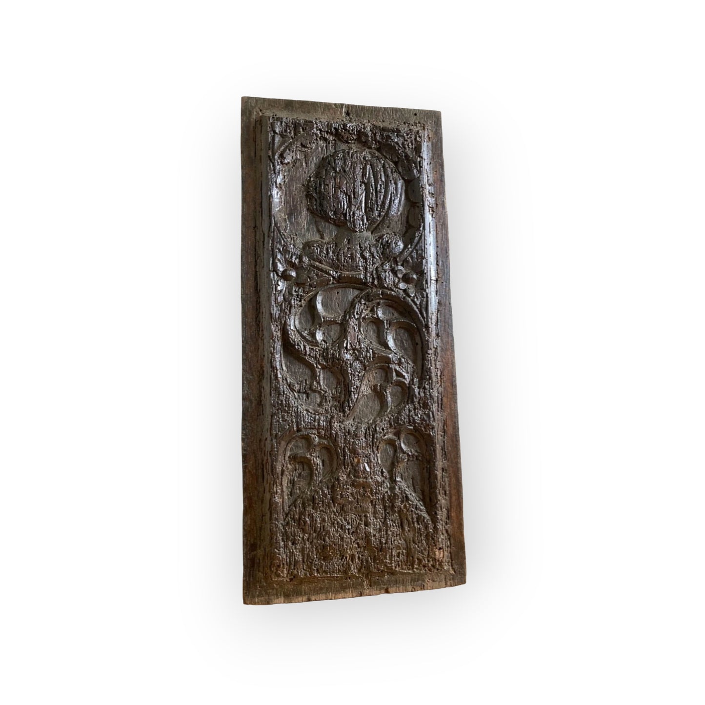 Early 16th-Century English Antique Carved Oak Romayne Portrait Panel