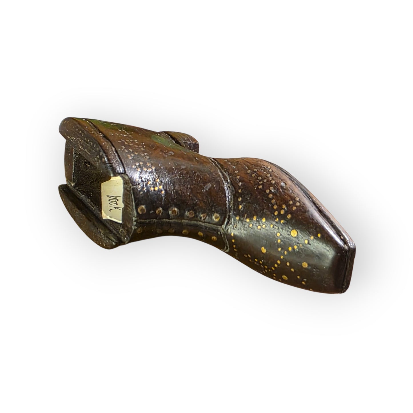 HMS Royal George - Sank 1782 - A Late 18th-Century English Antique Treen Carved Snuff Box Made From Ships Timbers in the Form of a Shoe / Snuff Shoe