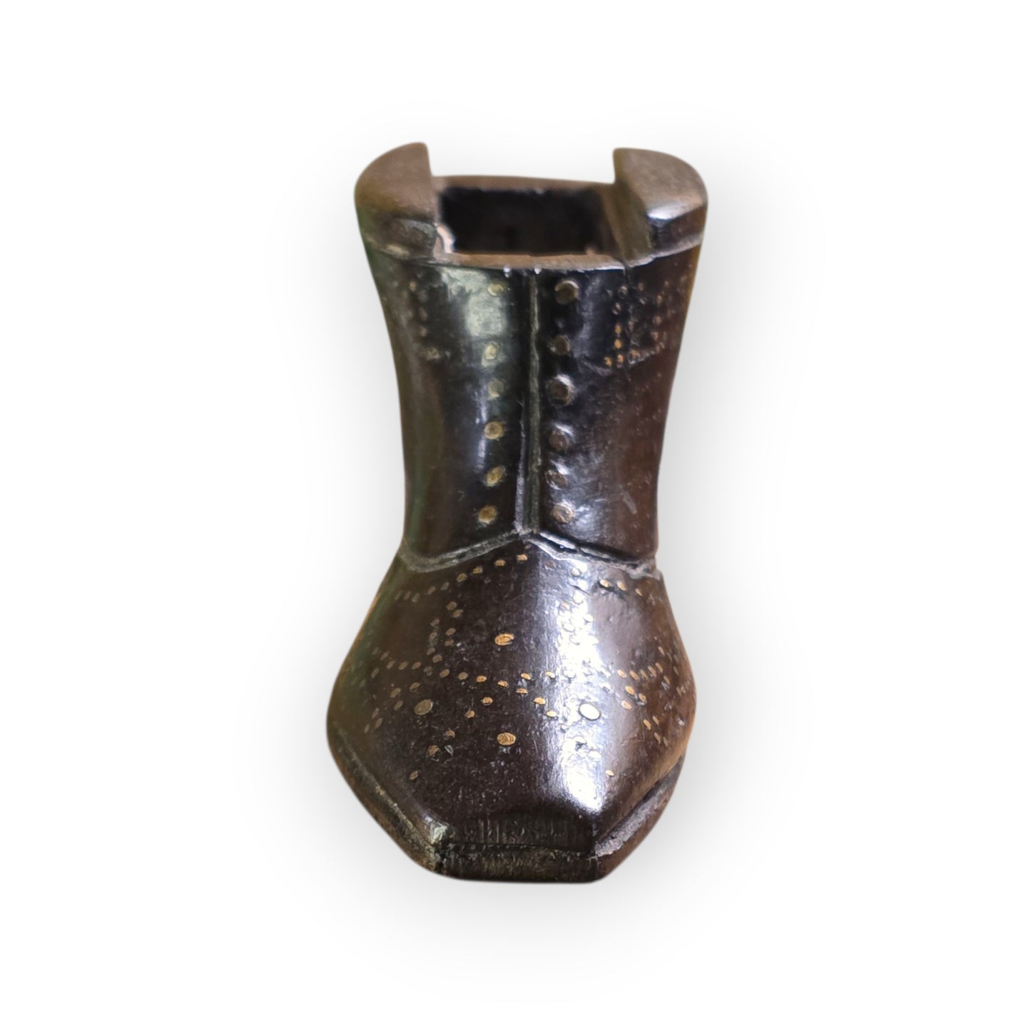 HMS Royal George - Sank 1782 - A Late 18th-Century English Antique Treen Carved Snuff Box Made From Ships Timbers in the Form of a Shoe / Snuff Shoe