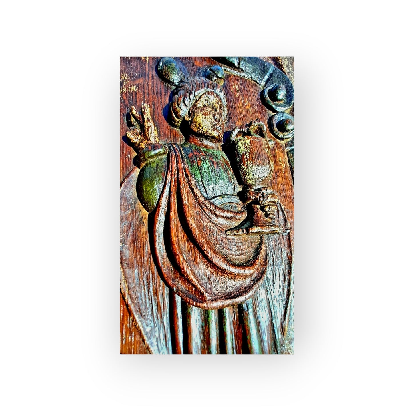 A Fine & Rare Set of Four Large 16th-Century Renaissance Antique Carved Oak Panels in Original Polychrome