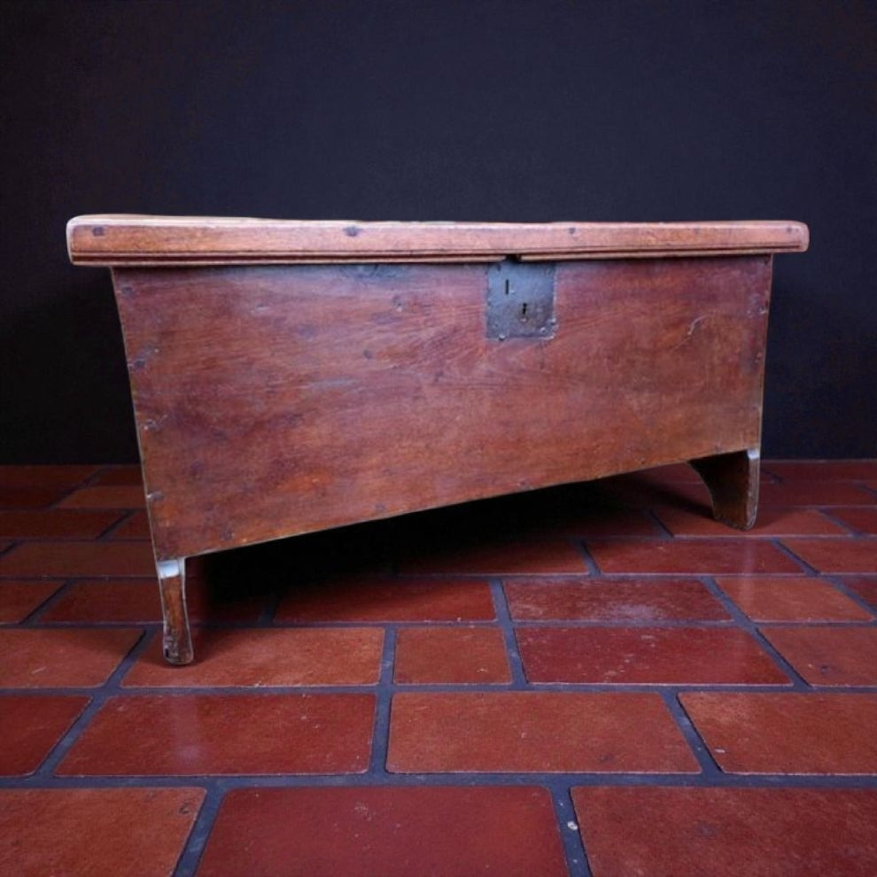 Late 16th Century Elizabethan Period English Antique Oak Boarded Chest or Coffer