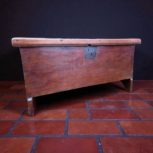 Late 16th Century Elizabethan Period English Antique Oak Boarded Chest or Coffer