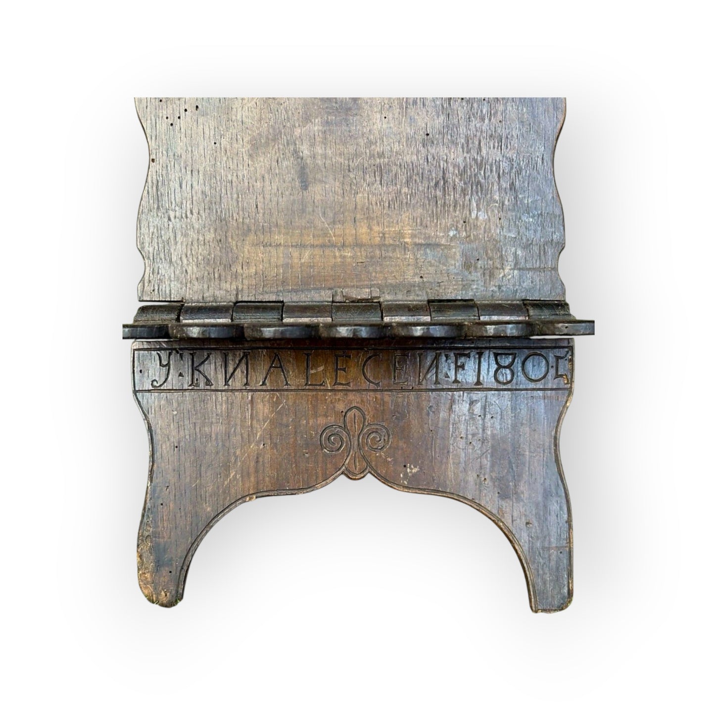 George III Period Antique Oak Book Rest - Dated 1805