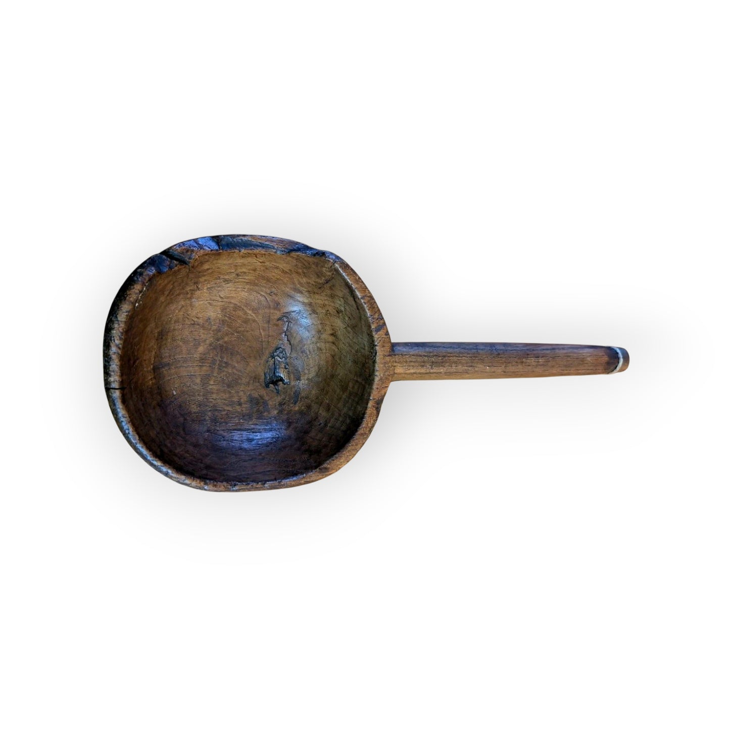 Large Late 17th-century English Antique Treen / Wooden Ladle