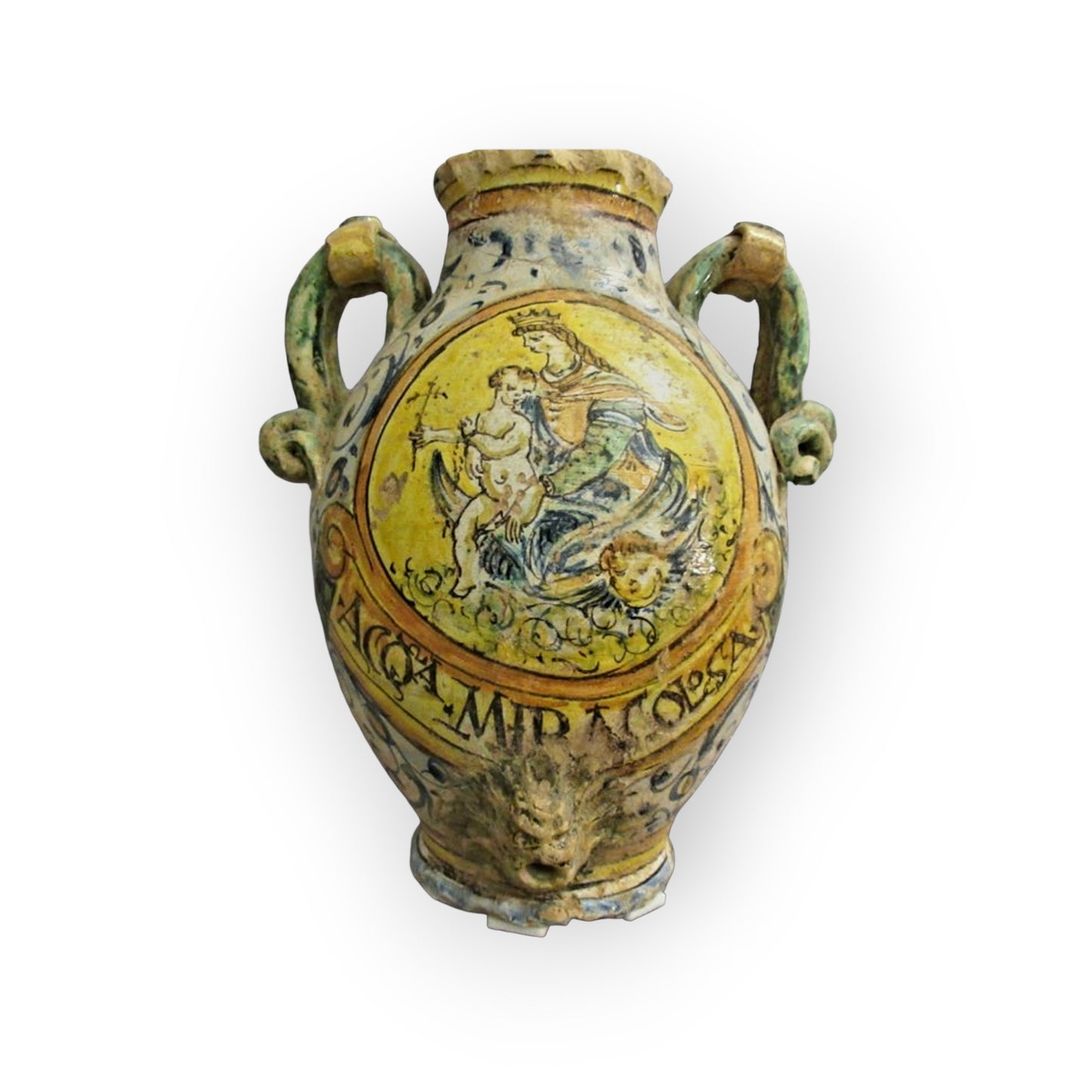 Early 17th Century Florentine / Italian Antique Albarello / Maiolica Wet Drug Jar