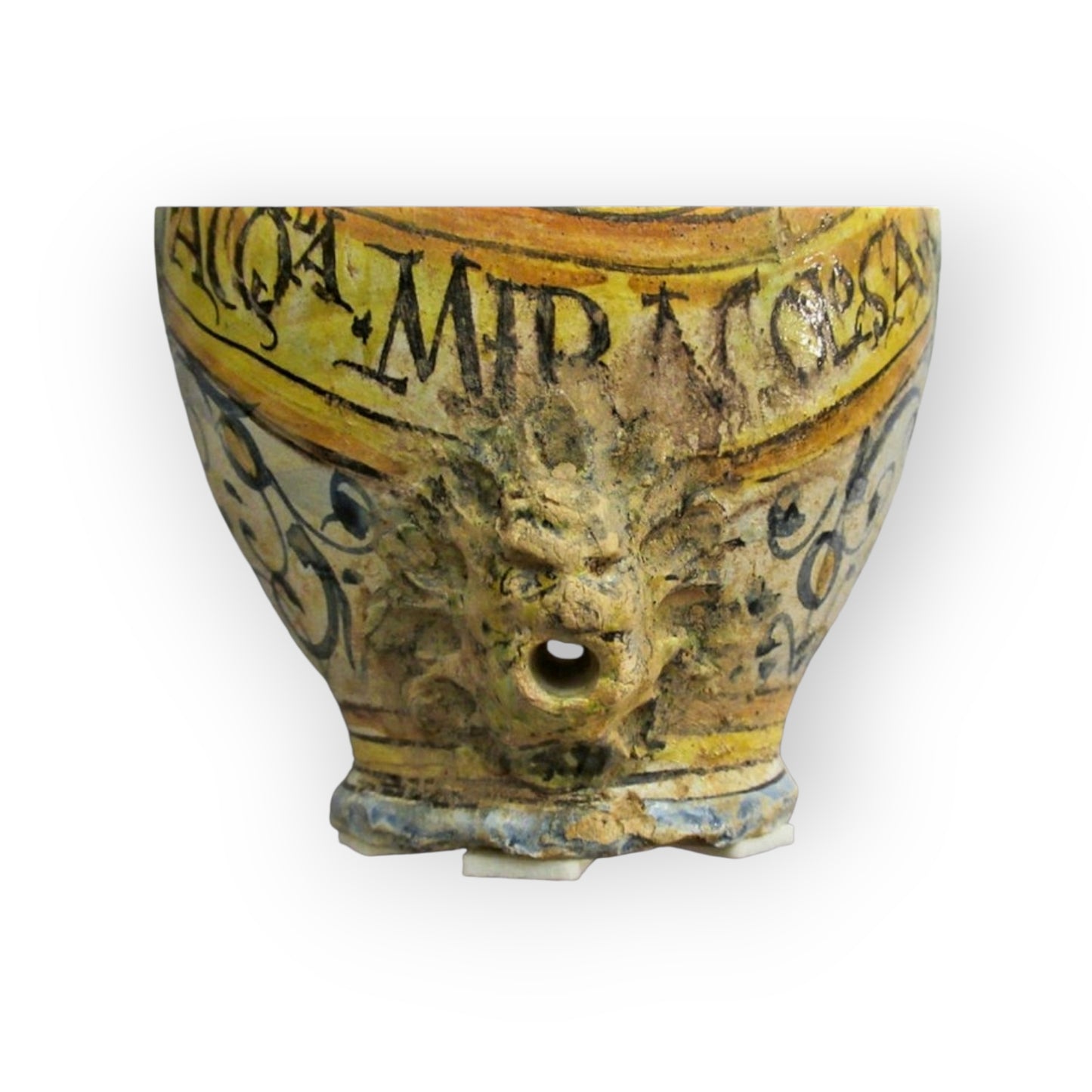 Early 17th Century Florentine / Italian Antique Albarello / Maiolica Wet Drug Jar