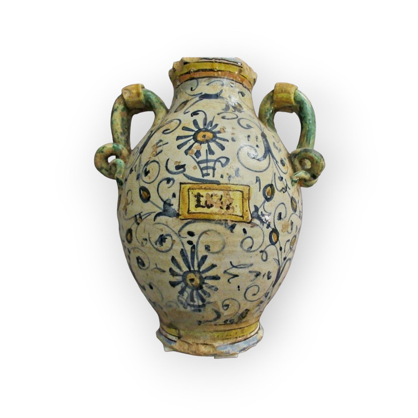 Early 17th Century Florentine / Italian Antique Albarello / Maiolica Wet Drug Jar