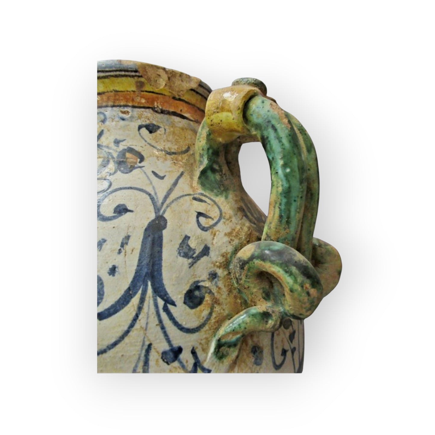 Early 17th Century Florentine / Italian Antique Albarello / Maiolica Wet Drug Jar