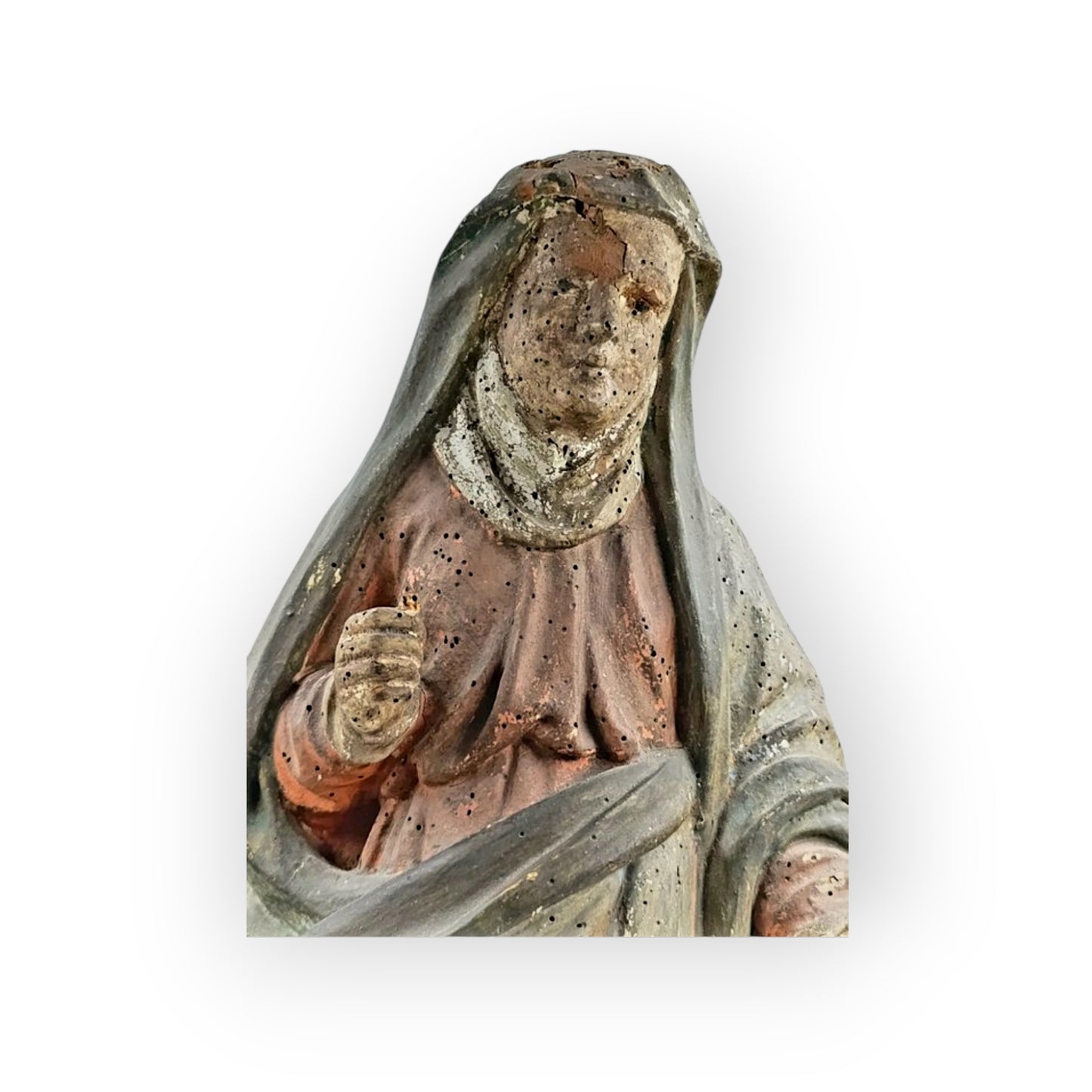 Large Late 15th-Century Gothic Antique Carved Wooden Sculpture of Mary Magdalene