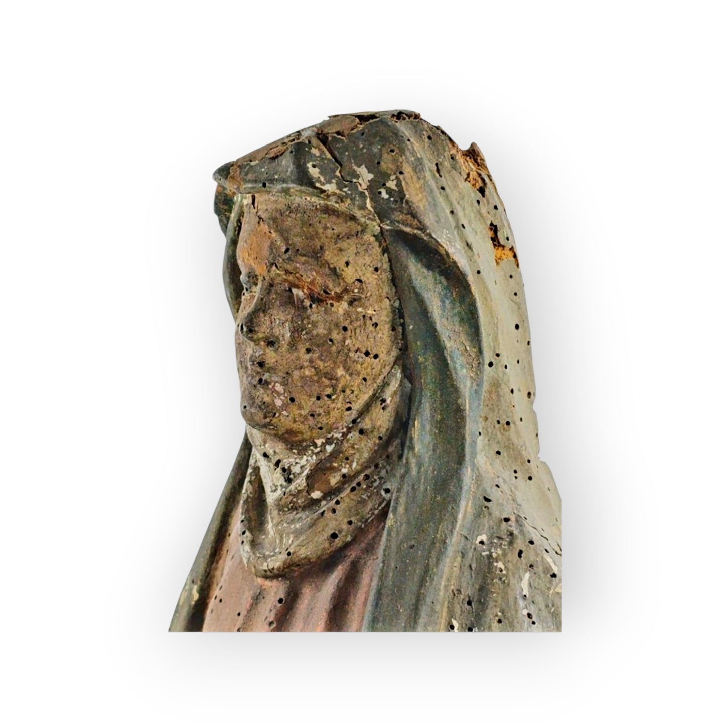 Large Late 15th-Century Gothic Antique Carved Wooden Sculpture of Mary Magdalene
