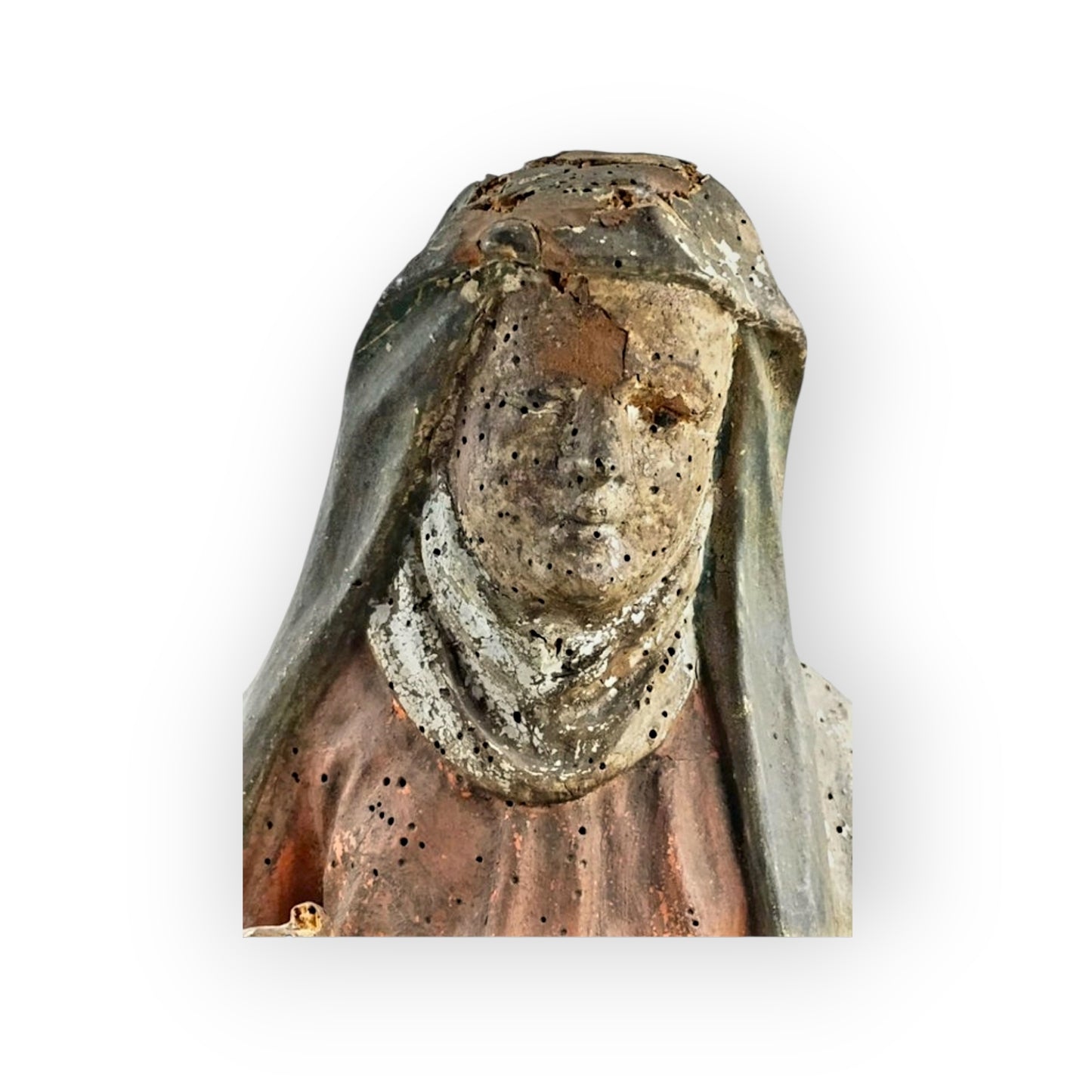 Large Late 15th-Century Gothic Antique Carved Wooden Sculpture of Mary Magdalene