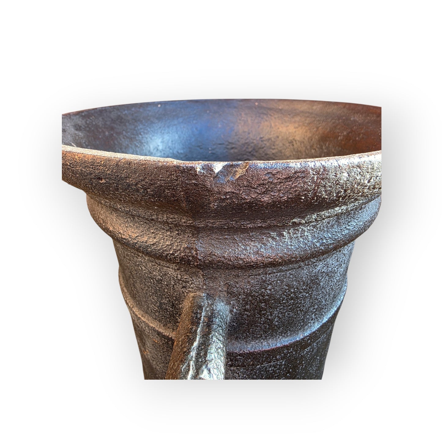 A Large 17th-Century German Antique Cast Iron Mortar