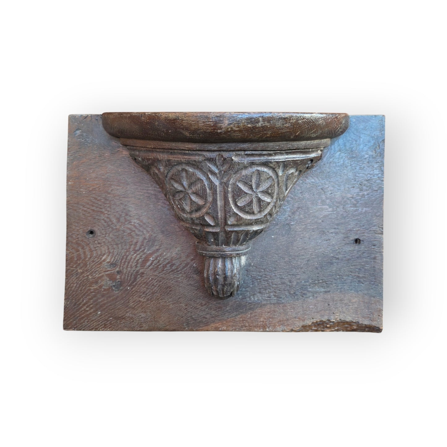 Late 15th‑Century / Early 16th-Century Antique Carved Oak Misericord – Simpler Gothic Form