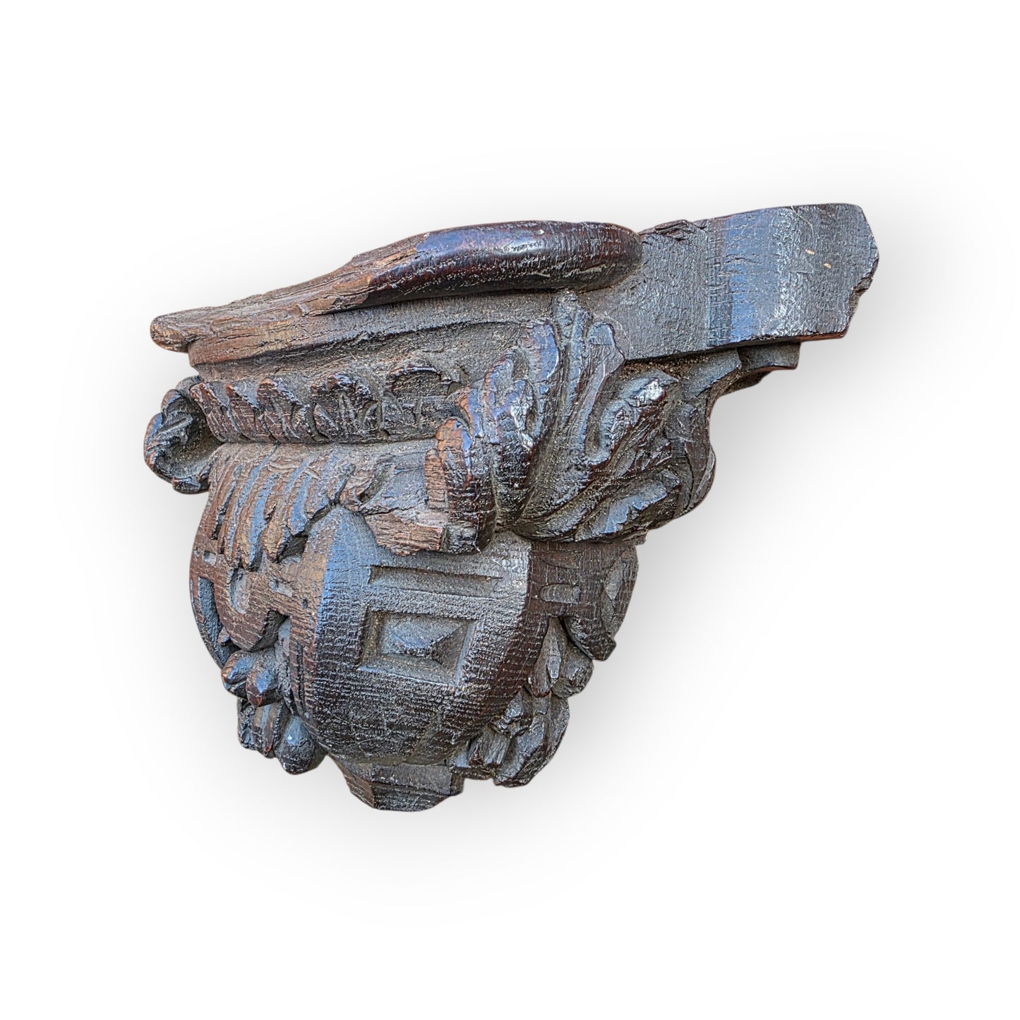 Late 15th-Century Antique Carved Oak Misericord