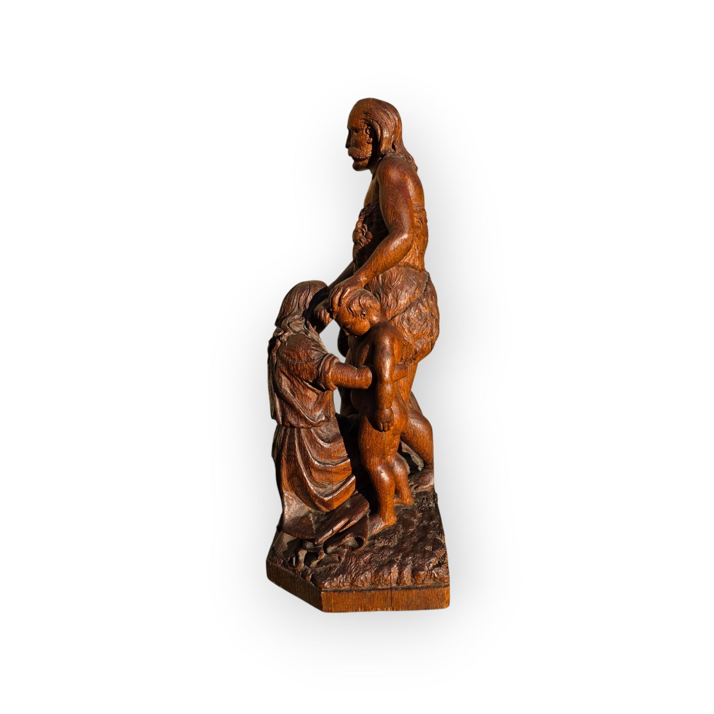 16th-Century - Late Renaissance Period - Antique Carved Oak Sculpture of The Baptism of Christ