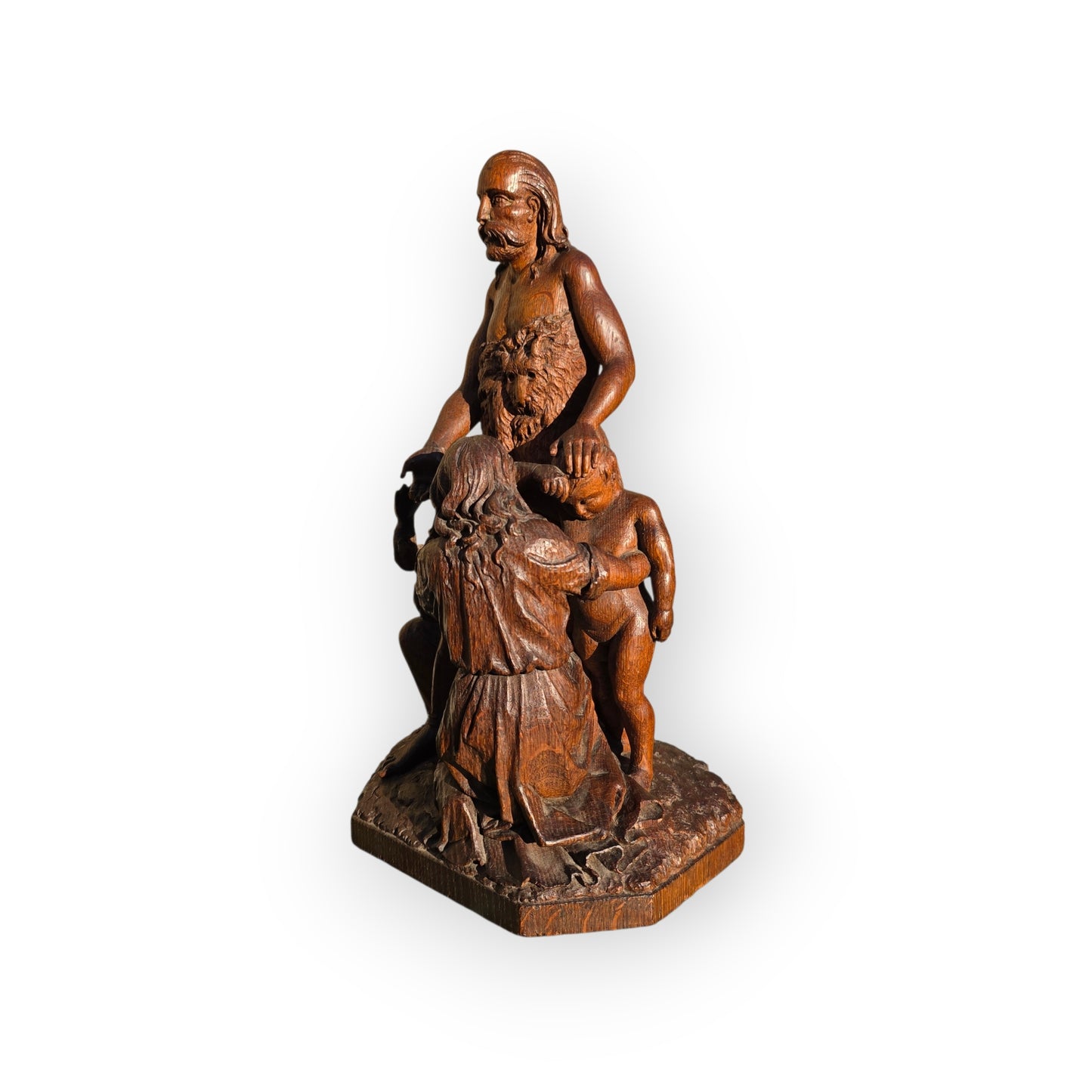 16th-Century - Late Renaissance Period - Antique Carved Oak Sculpture of The Baptism of Christ