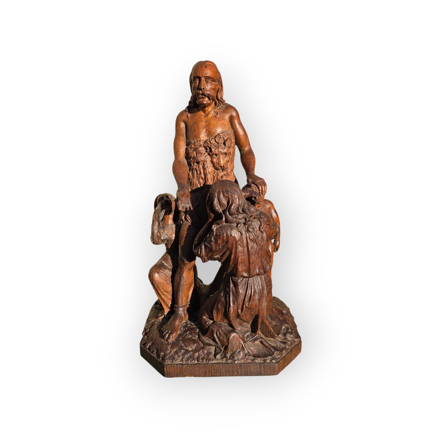 16th-Century - Late Renaissance Period - Antique Carved Oak Sculpture of The Baptism of Christ
