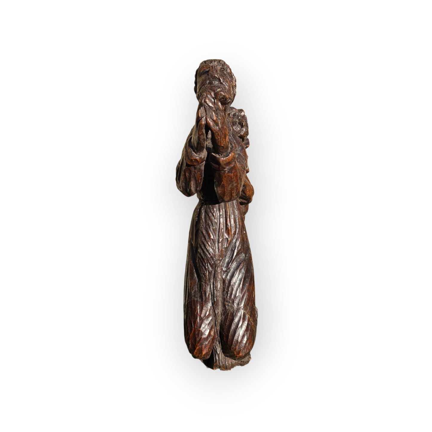 Early 16th-Century Gothic Antique Carved Oak Sculpture Of Saint Jerome
