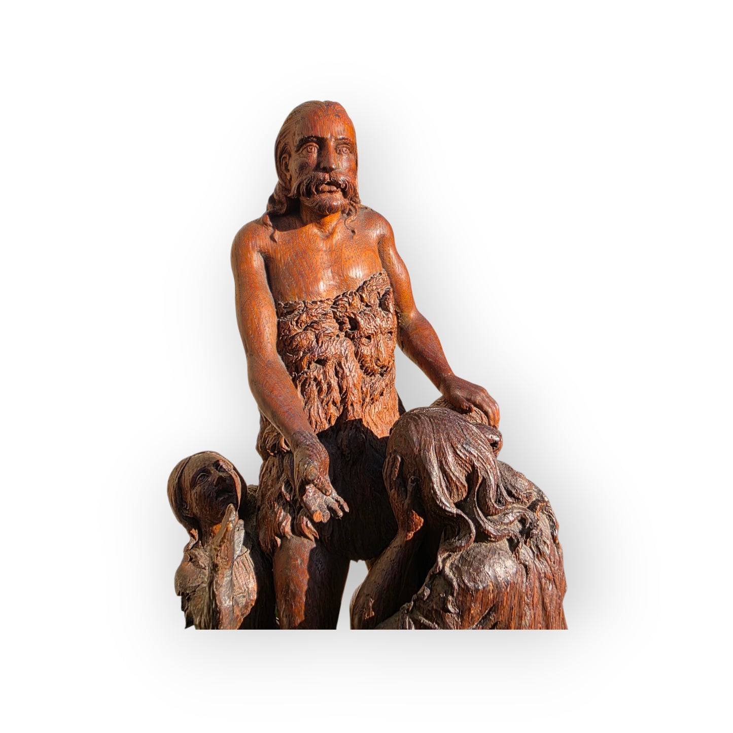 16th-Century - Late Renaissance Period - Antique Carved Oak Sculpture of The Baptism of Christ