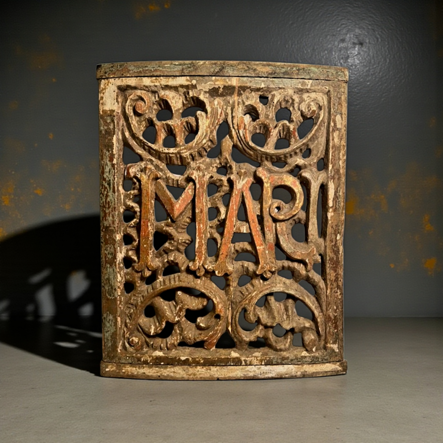 Early 18th‑Century Baroque Carved Limewood Panel, Initialled “MARI”