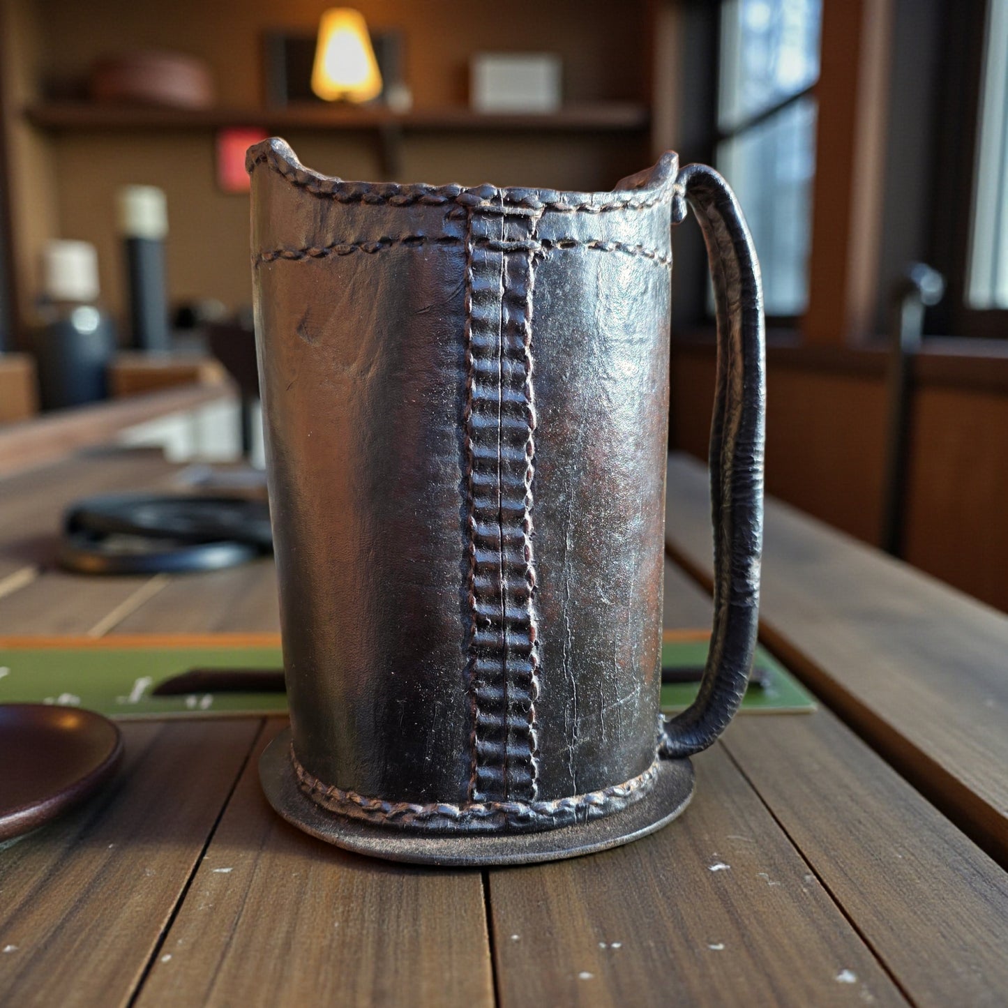 A Late 17th-century English Antique Leather Bombard / Jug
